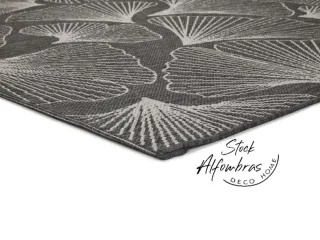Alfombra hibrida estilo Ginkgo Gris y Blanco