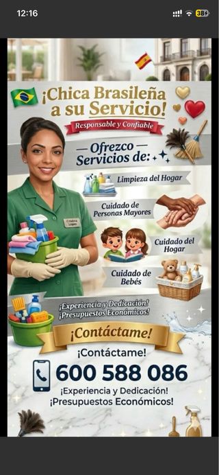 Trabajo con limpieza y niñera.