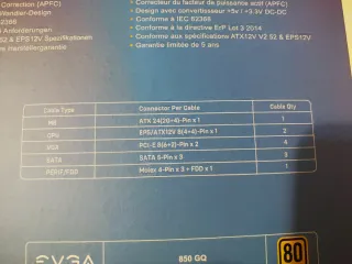 EVGA 850 GQ Semimodular Fuente de Alimentación