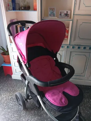 Carro de bebé Salvo Baby rosa y negro