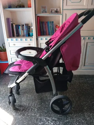 Carro de bebé Salvo Baby rosa y negro