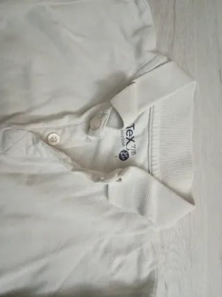 Polo blanco manga larga niño 7/8 años