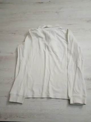 Polo blanco manga larga niño 7/8 años