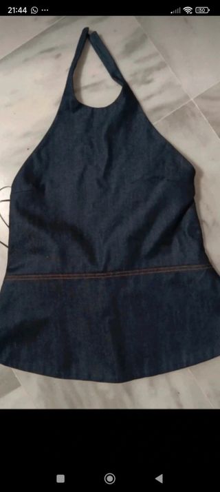 Top vaquero Zara azul