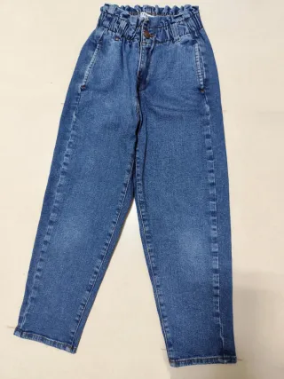 Lote de 2 Calças de Ganga Largas Menina (8 anos)