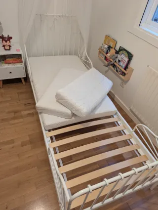 Cama Minnen metal blanco con 3 posiciones