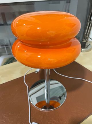 Lámpara Naranja Vintage Vidrio y Metal