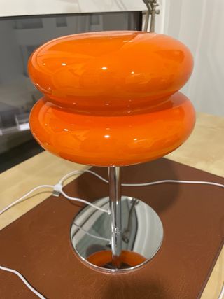 Lámpara Naranja Vintage Vidrio y Metal