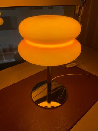 Lámpara Naranja Vintage Vidrio y Metal