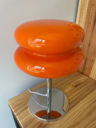 Lámpara Naranja Vintage Vidrio y Metal