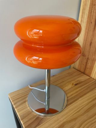 Lámpara Naranja Vintage Vidrio y Metal