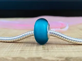 Charm Plata925 | Murano azul mate