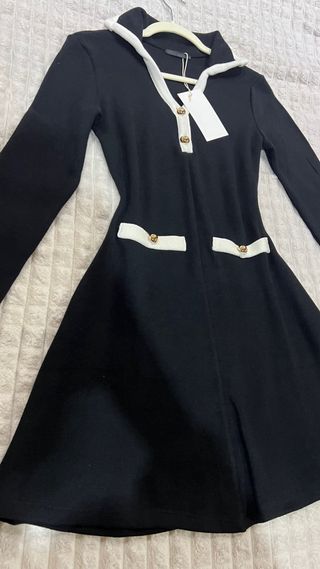 Vestido Zara Negro y Blanco