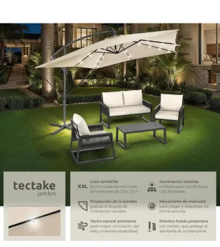 Sombrilla Terraza Exterior LED Solar Ø250cm