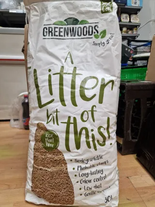 GREENWOODS Arena para Gatos 100% Fibra Vegetal