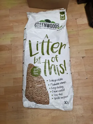 GREENWOODS Arena para Gatos 100% Fibra Vegetal