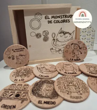 Discos de Madera El Monstruo de Colores