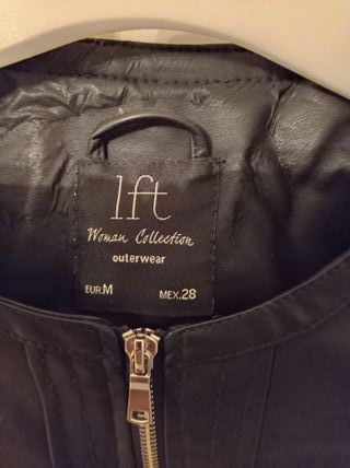 Chaqueta efecto piel negra Talla M