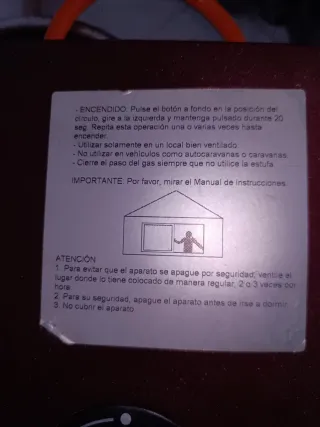 Estufa de gas casi sin uso