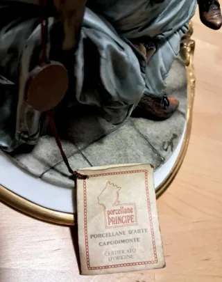 Figura Capodimonte Hombres Jugando Cartas