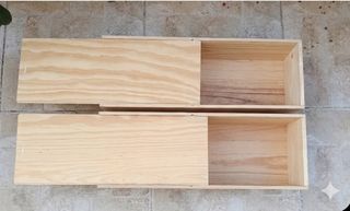 2 Cajas de Madera grandes con tapa baúles armarios