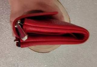 Billetero elegante cuero PU rojo