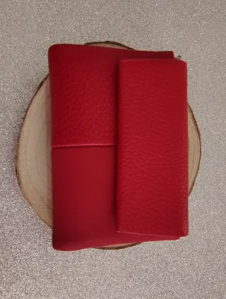 Billetero elegante cuero PU rojo