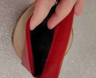 Billetero elegante cuero PU rojo