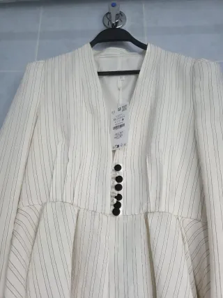 Blazer Peplum Zara Talla XL Rayas