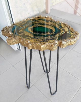 Mesa Resina Epoxi Corte Piedra 50x30cm