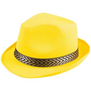 Lote 12 Sombreros Fedora Fiesta Adulto Amarillo