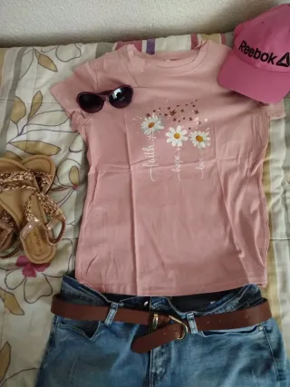 Lote 4 camisetas mujer manga corta