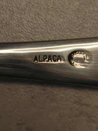 10 cubiertos antiguos de Alpaca