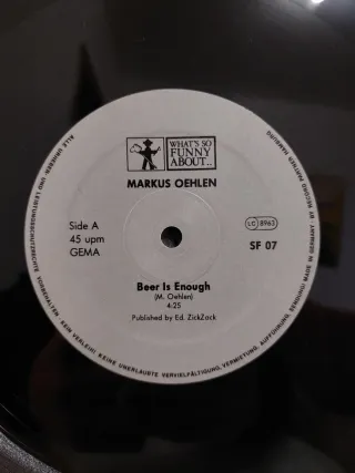 12" Original Vinilo Markus Oehlen – Beer Is Enoug