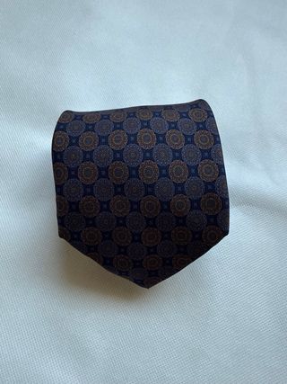 Corbata Vassena azul y marrón vintage