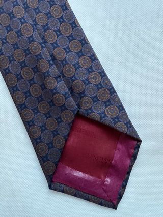 Corbata Vassena azul y marrón vintage