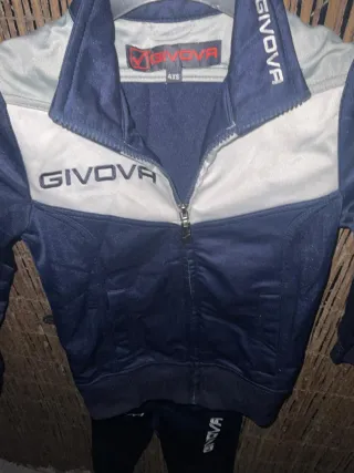 Chándal niño Givova 4XS azul marino y gris