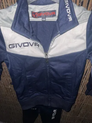 Chándal niño Givova 4XS azul marino y gris