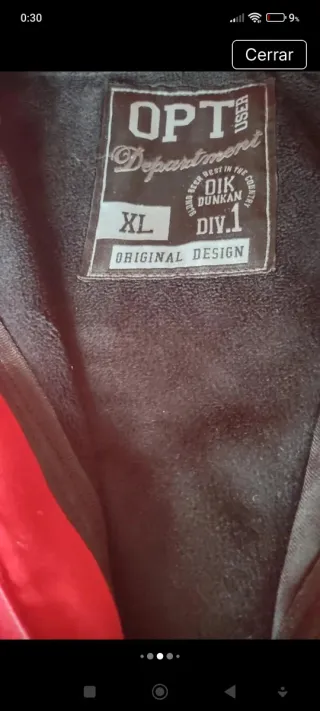 Chaqueta sport hombre, roja y negra.