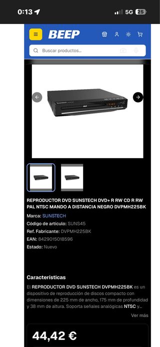 DVD SUNSTECH DVPMH225