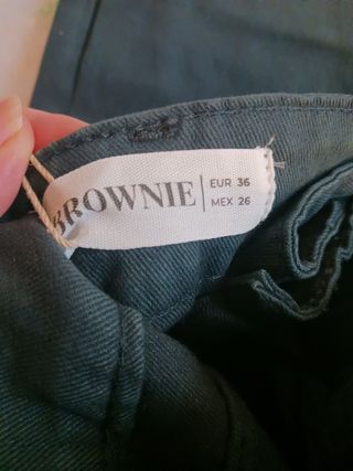 Pantalón culotte denim negro Brownie nuevo con eti