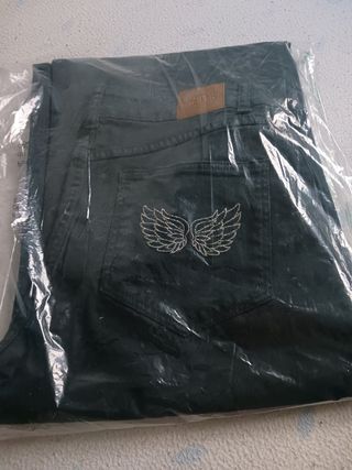 Pantalón culotte denim negro Brownie nuevo con eti