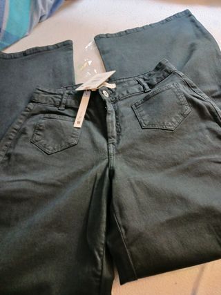 Pantalón culotte denim negro Brownie nuevo con eti