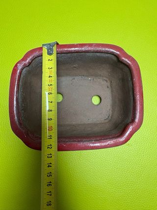 Maceta bonsai cerámica roja
