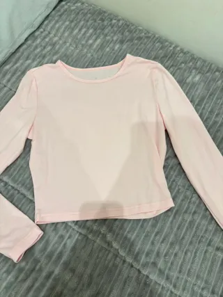 Camiseta rosa manga larga