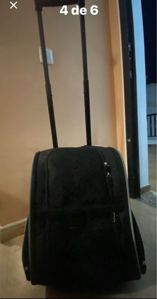 Transportín para mascotas negro y gris