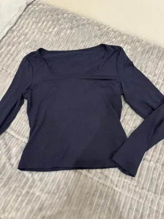 Camiseta manga larga azul