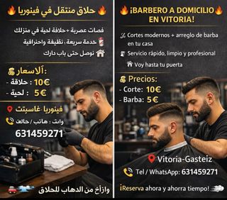 Barbero profesional a a domicilio en Vitoria gasGa