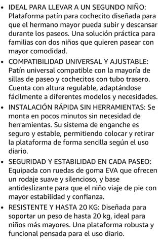 Patín para Cochecito y silla bebé. PRECINTADO