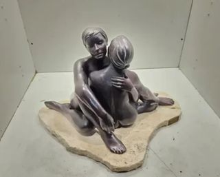 FIGURA DE BRONCE PAREJA AMANTES DE ITALICA